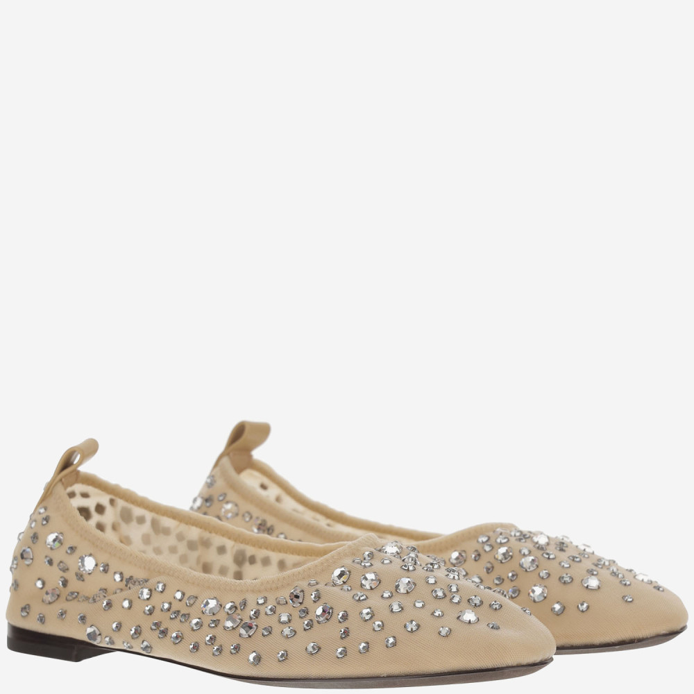 Embellished Fabric Ballerinas