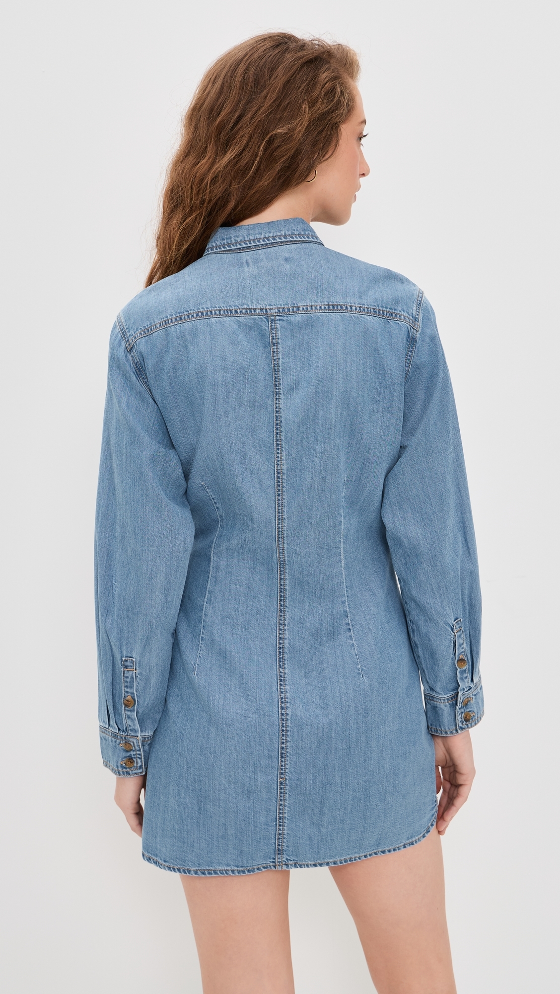 Denim Wrap Shirt Dress Indigo266
