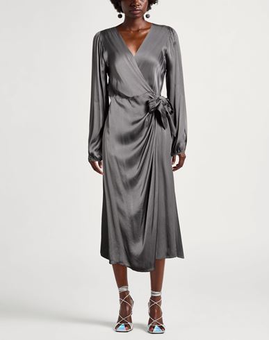 Woman Midi dress Grey Size S Viscose