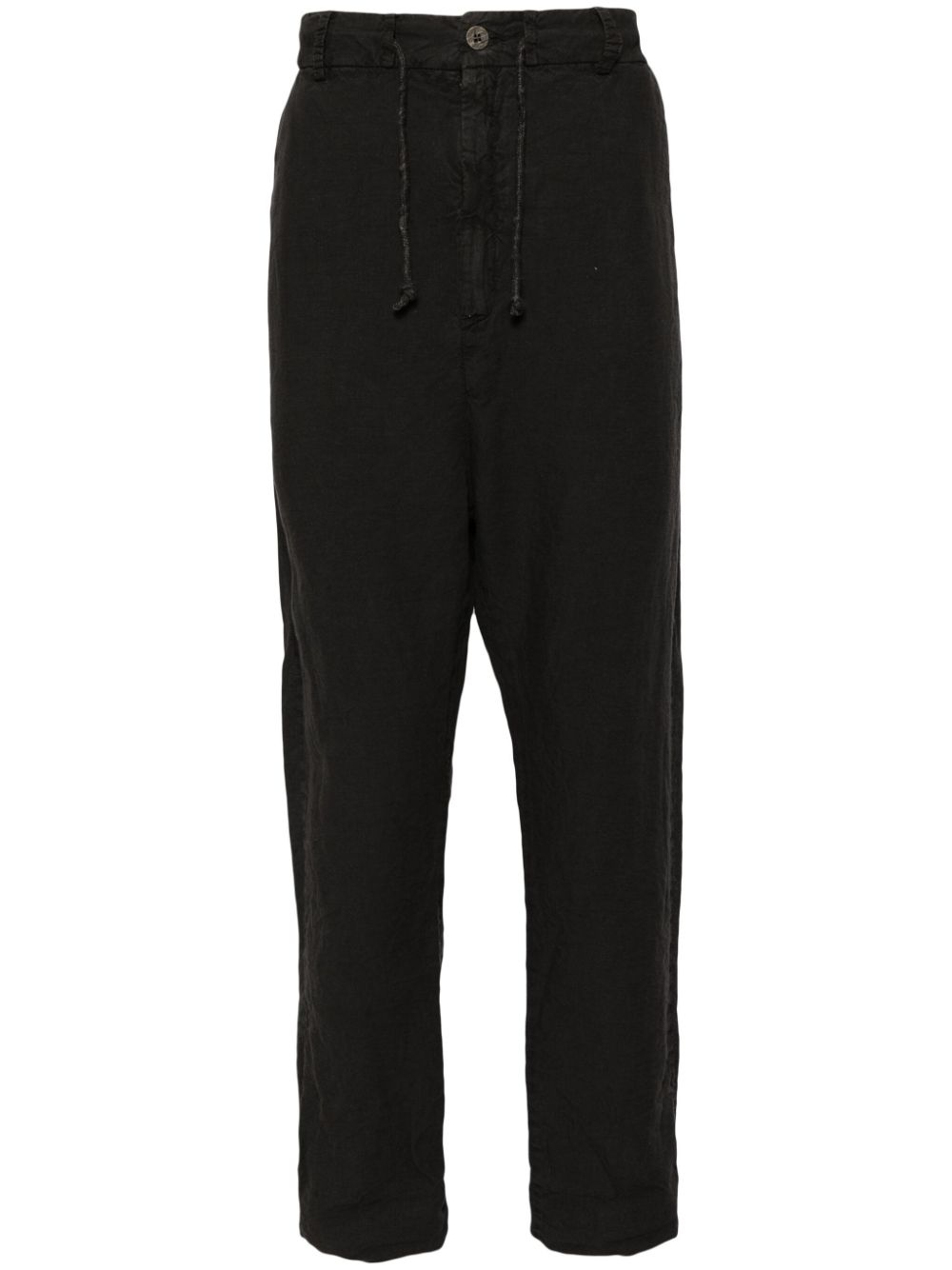 Linen straight trousers - Grey