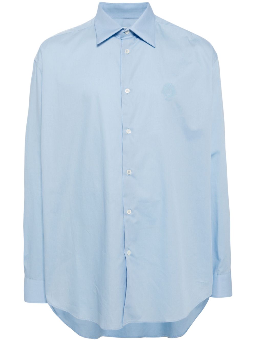 Logo-embroidered cotton shirt - White