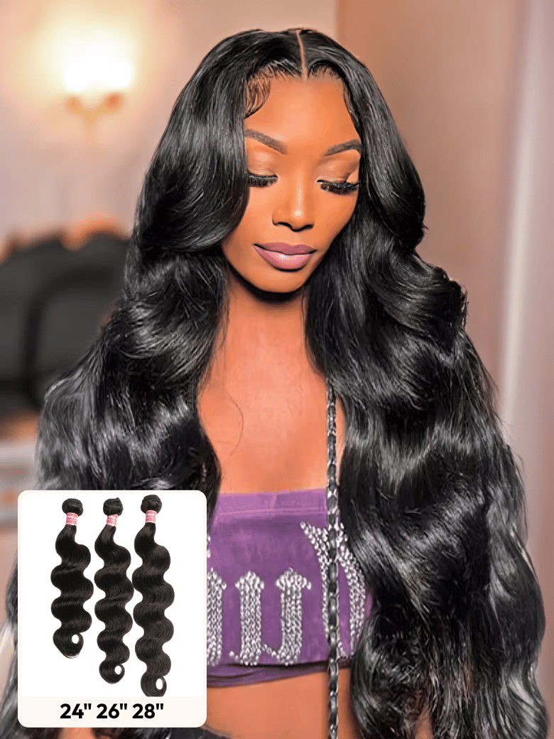 [ $100 OFF ] 3 Pcs Brazilian Body Wave Bundles – Full Install Ready 100% Virgin Soft Human Hair Easy to Blend