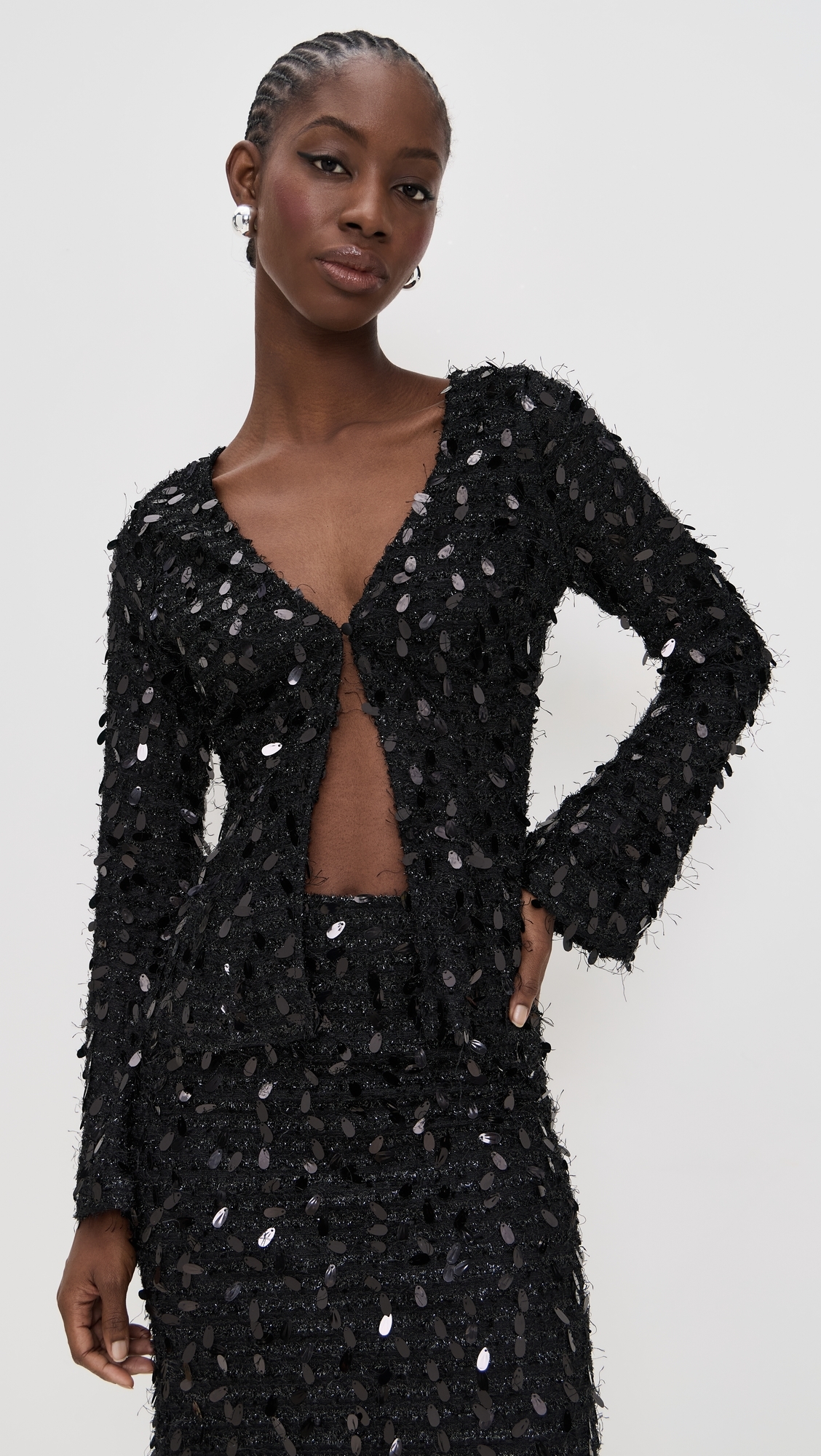 Sequin Blouse Black