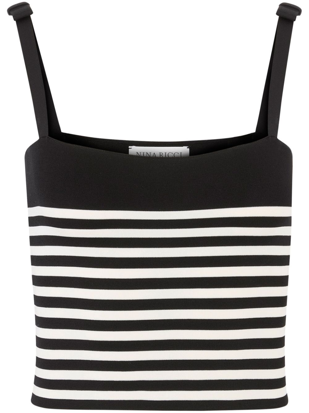 Striped knitted tank top - Black