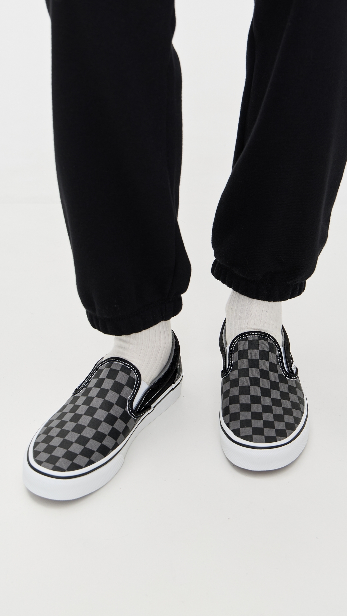 Classic Slip On Unisex Sneakers Black/Pewter Checkerboard W