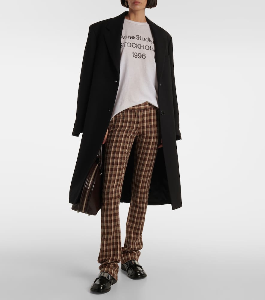 Acne Studios Distressed logo cotton and hemp T-shirt