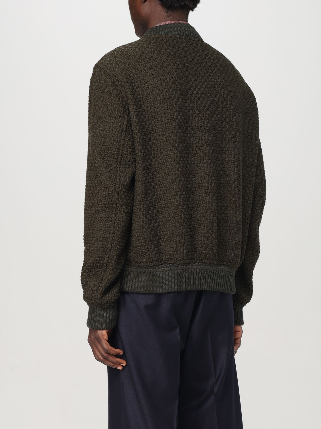 Zip-up wool bomber jacket - Neutrals