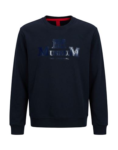 Man Sweatshirt Navy Size S Cotton, Polyester