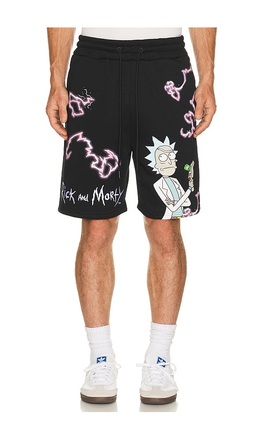 REASON Rick And Morty Fleece Shorts in Black. S. Also in M, L, XL/1X