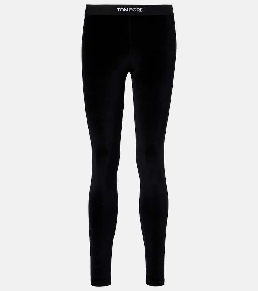 Logo velour leggings