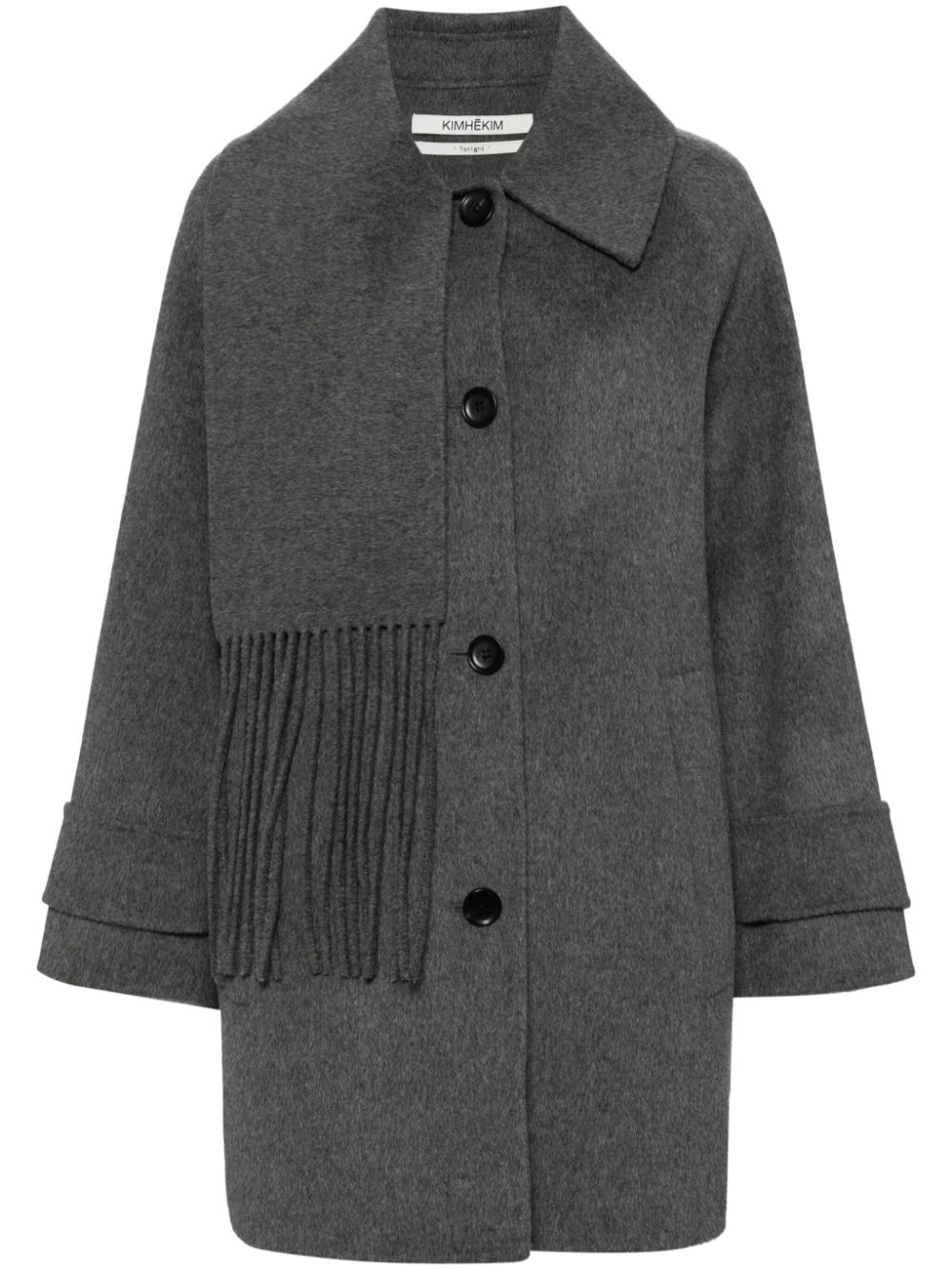Fringe-edged coat - Grey