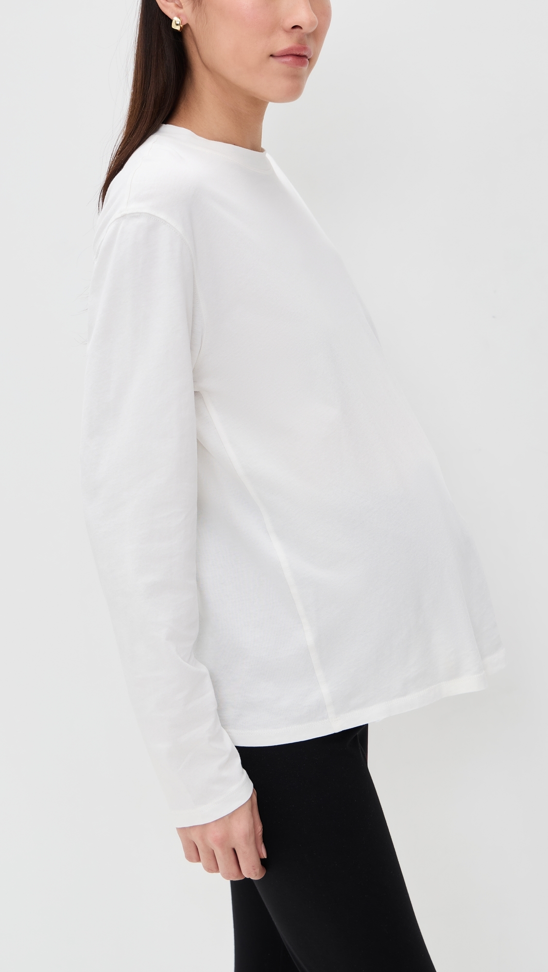 The Washed Cotton Long Sleeve Tee White