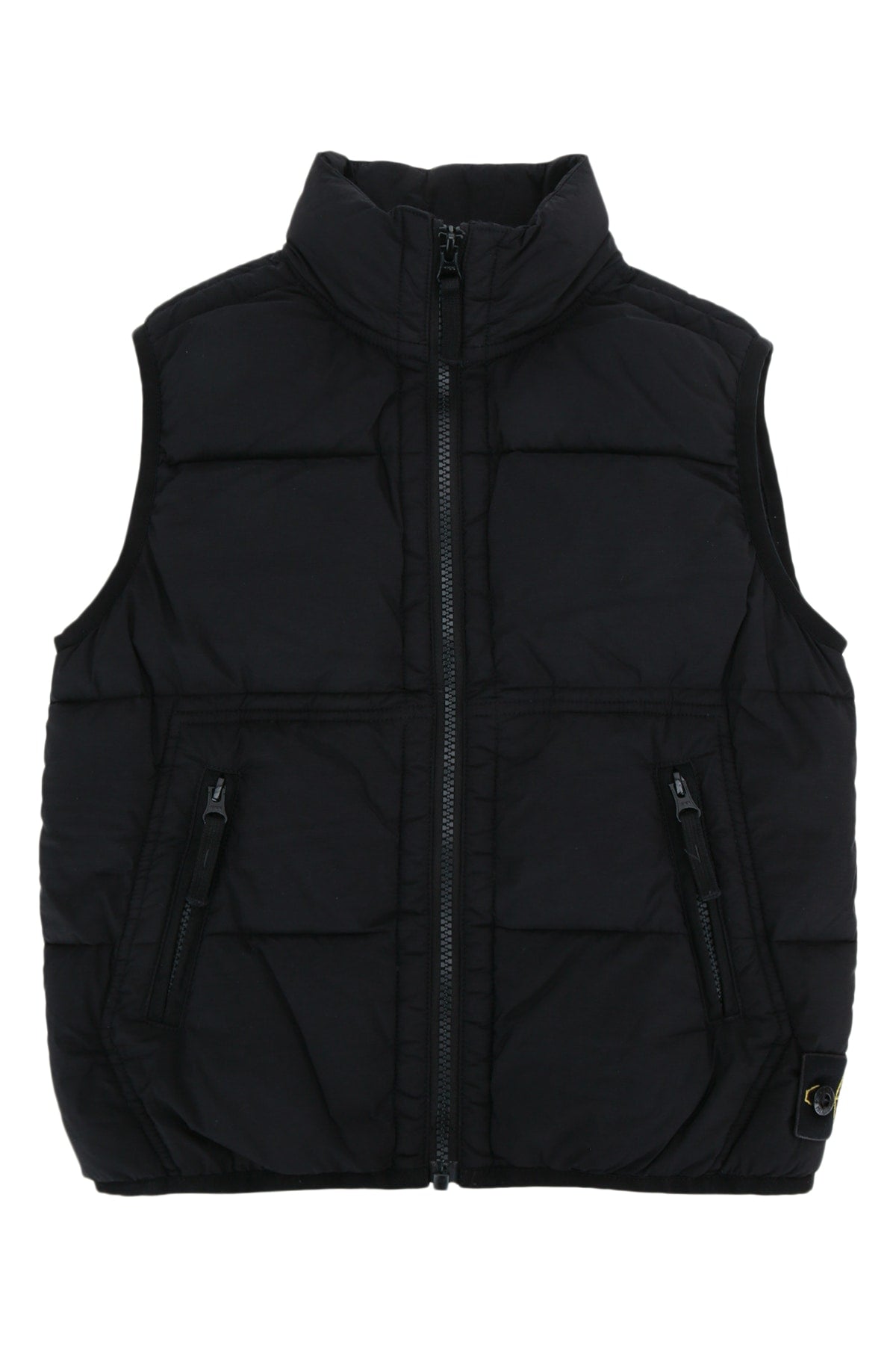 Quilted Down Vest — Black