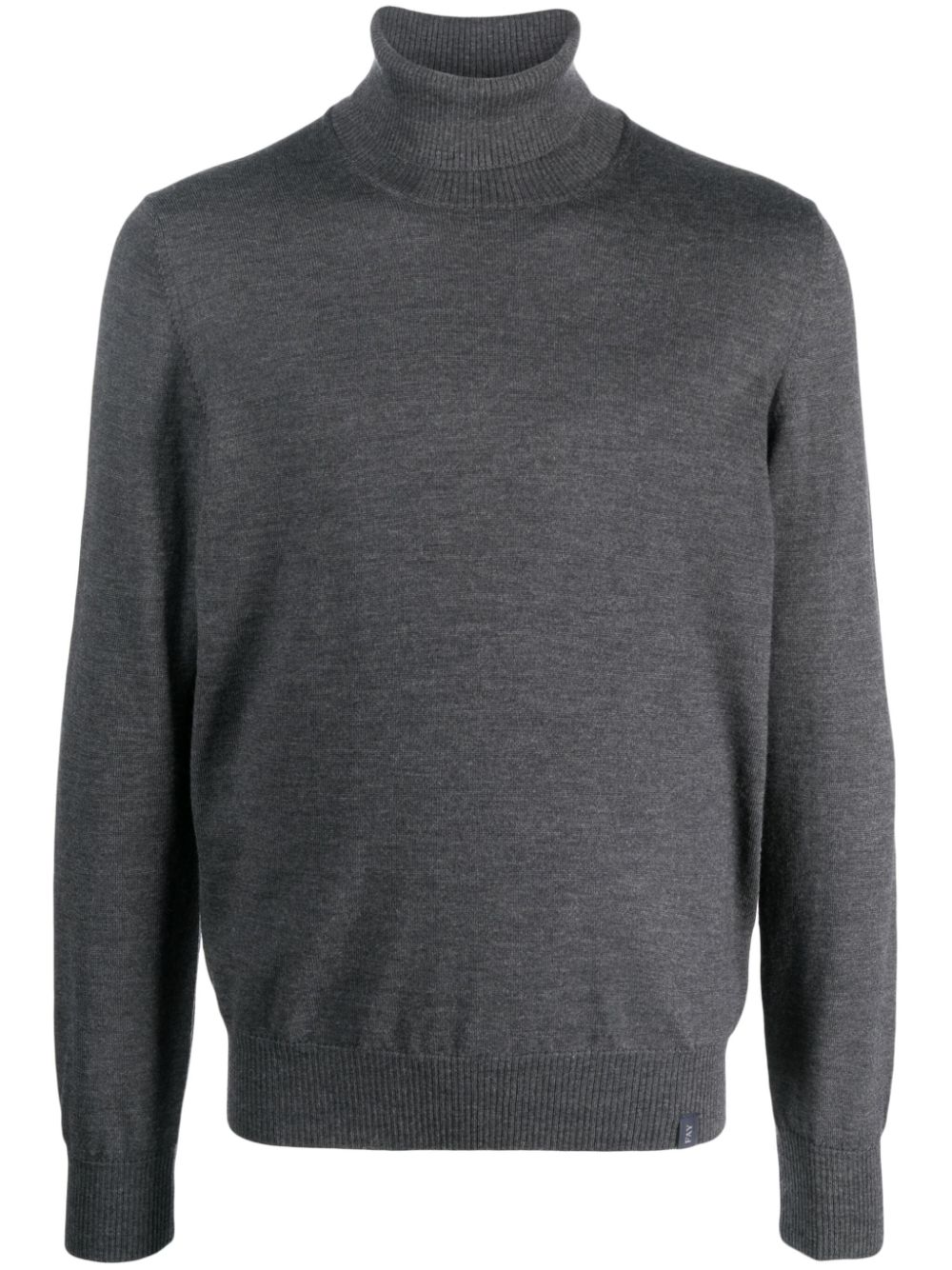Roll-neck virgin wool jumper - Black