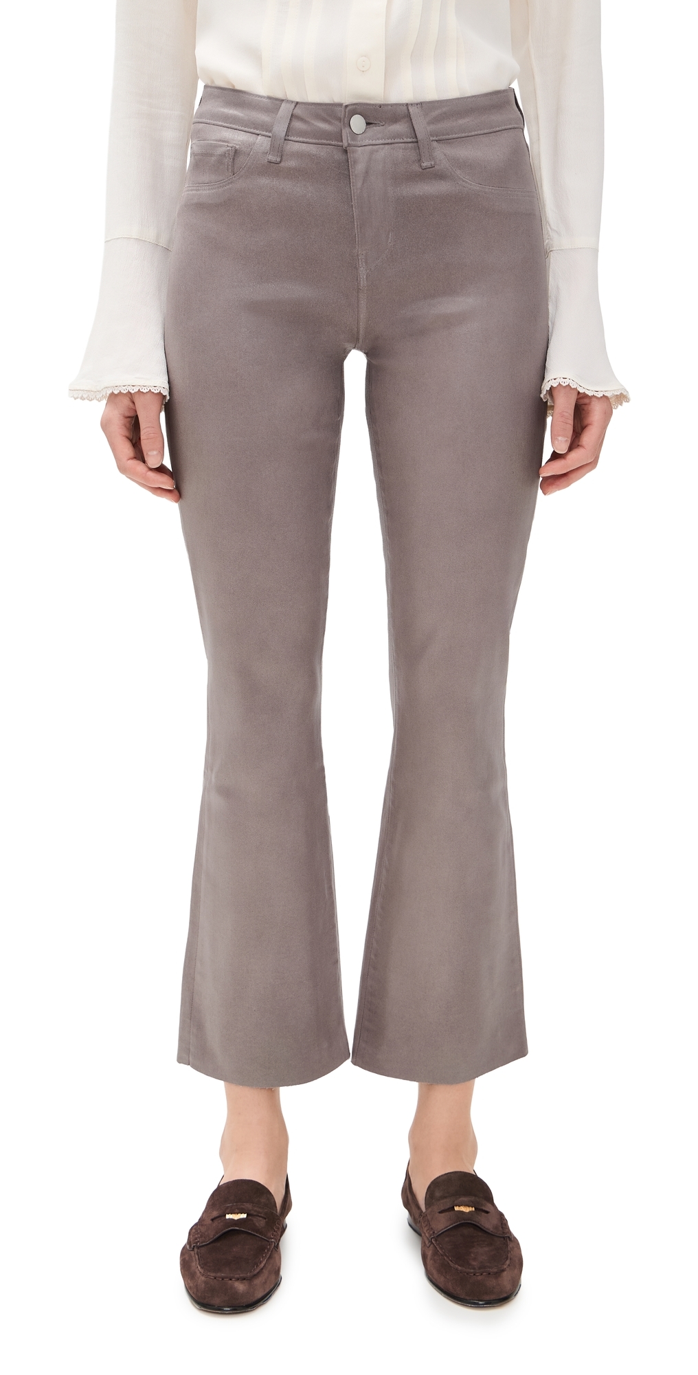 Kendra Crop Flare Jeans Driftwood Coated