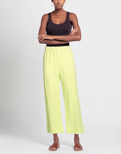 Woman Pants Lime green Size 4 Viscose, Linen