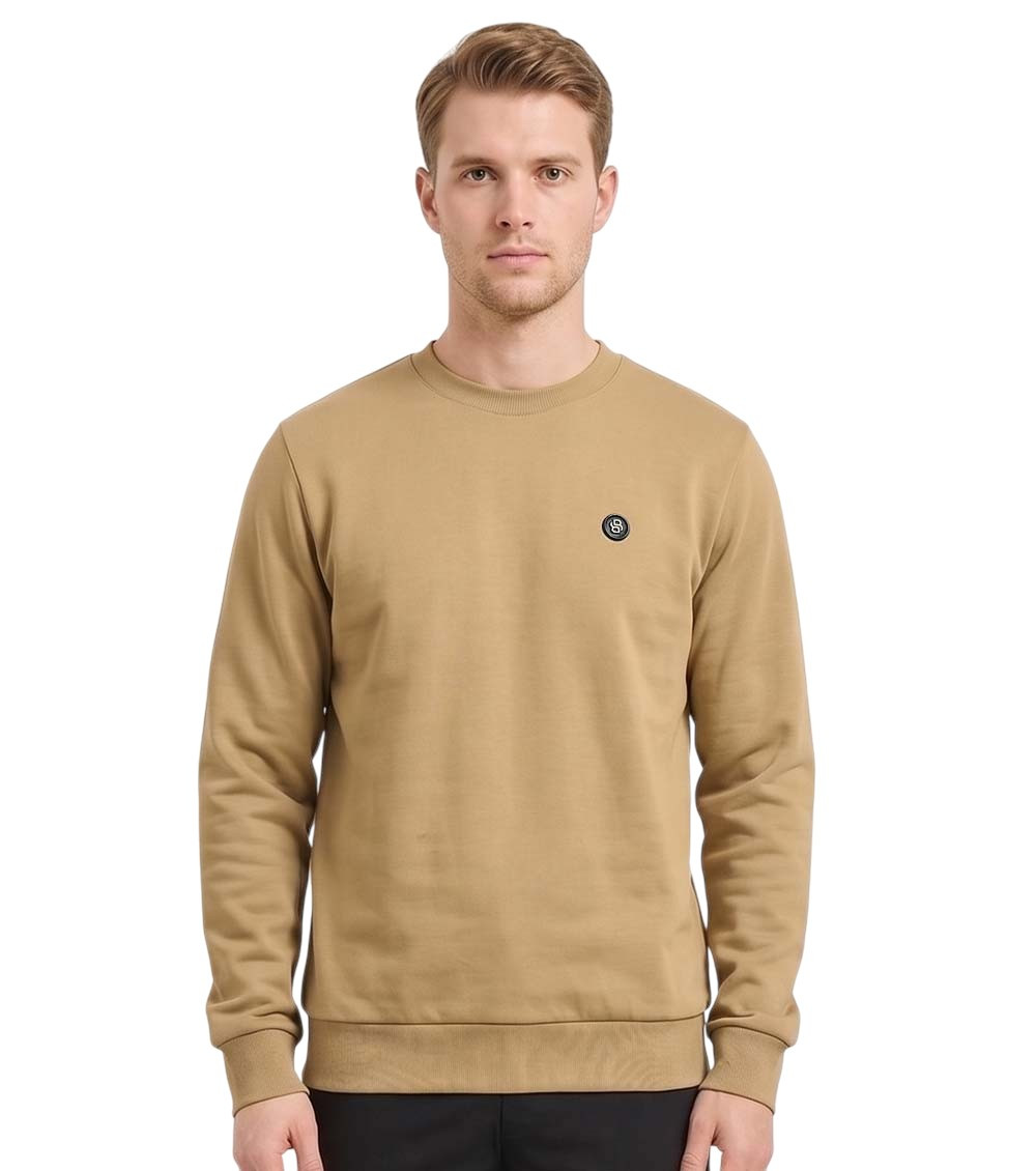 Beige Crew Neck Sweatshirts