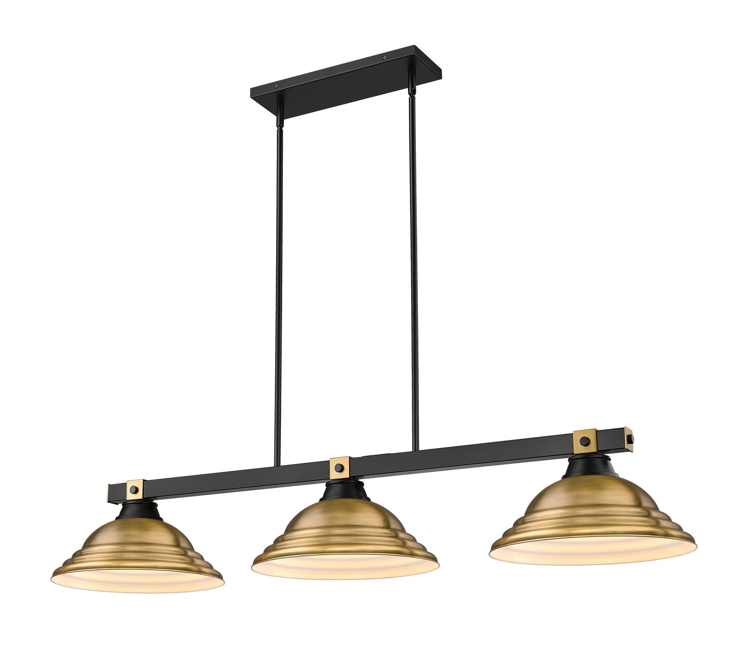 Matte Black Rubbed Brass Billiard from the Bronte Collection