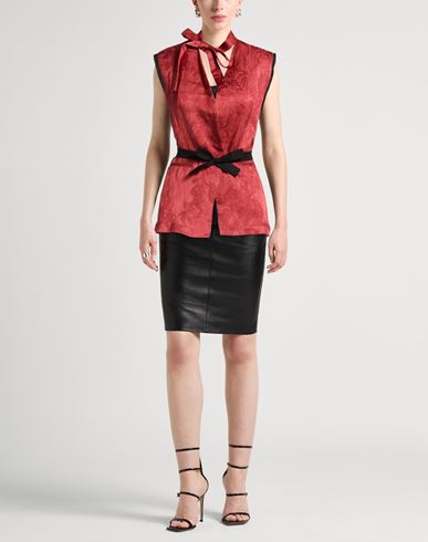 Woman Tailored Vest Tomato red Size 6 Acetate, Viscose, Linen