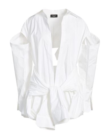A. w.a. k.e. Mode Woman Shirt White Size 10 Cotton, Elastane