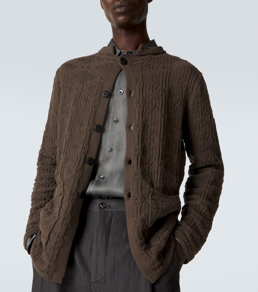 Ribbed-knit cotton-blend cardigan