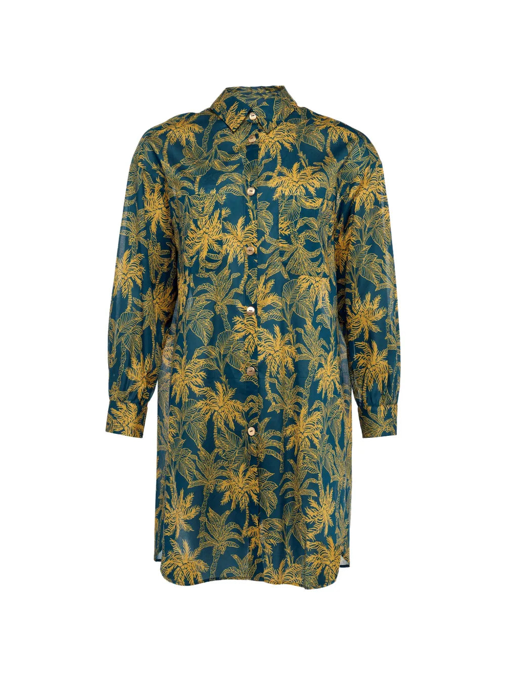 Floral Print Shirt — Blue