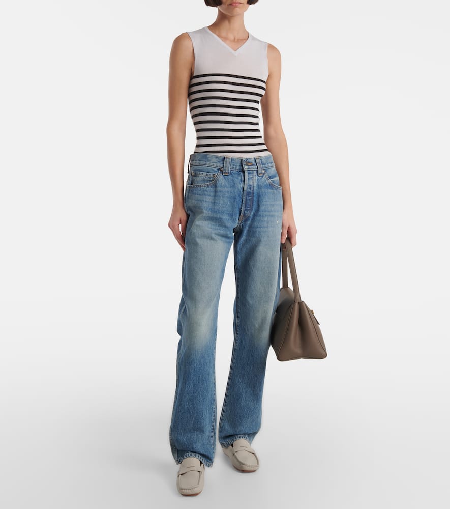 Khaite Renato striped wool-blend top