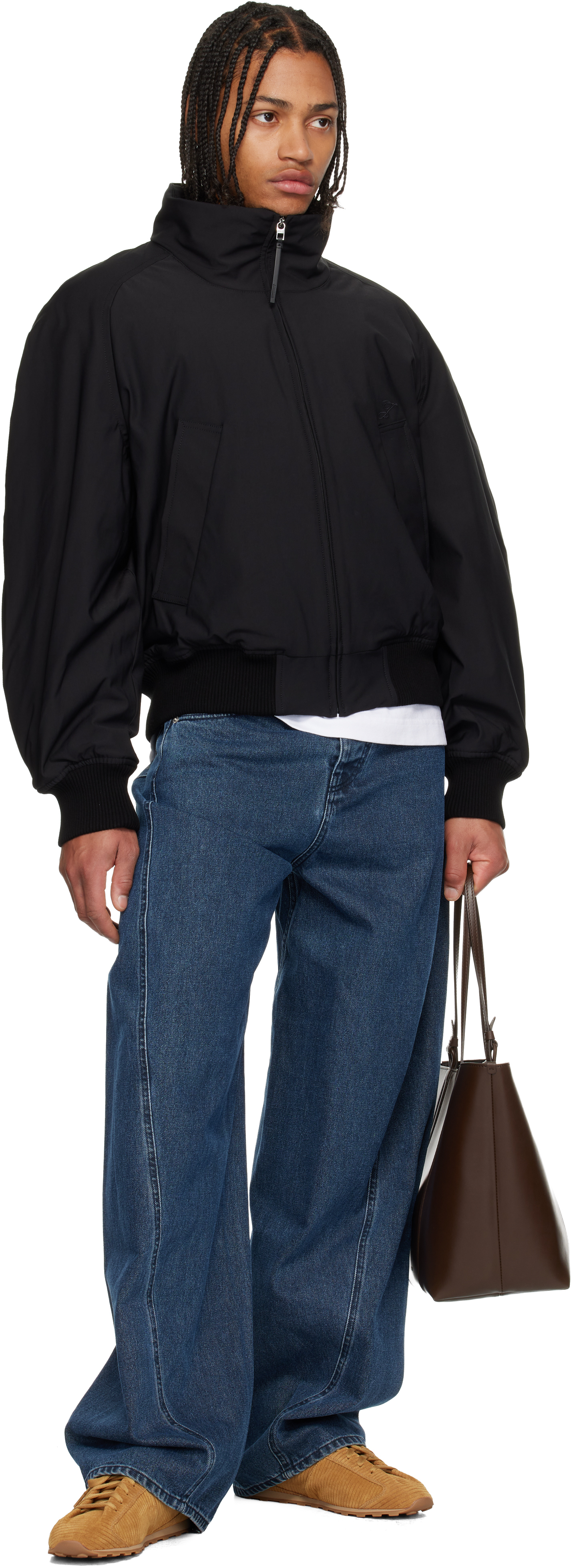 Black 'Le Bomber Aero' Bomber Jacket