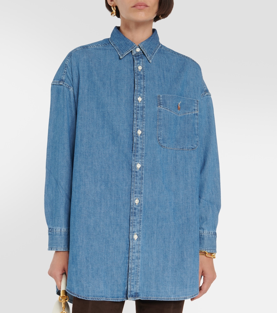 Oversized denim shirt