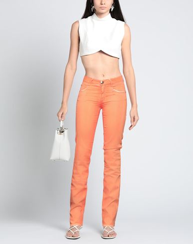 Woman Jeans Orange Size 4 Cotton, Polyamide, Elastane