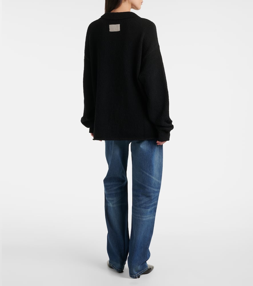 Oversized cotton polo sweater