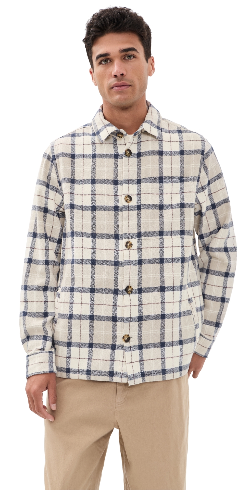 Vennel Textured Tartan Overshirt Oban Mist Tartan