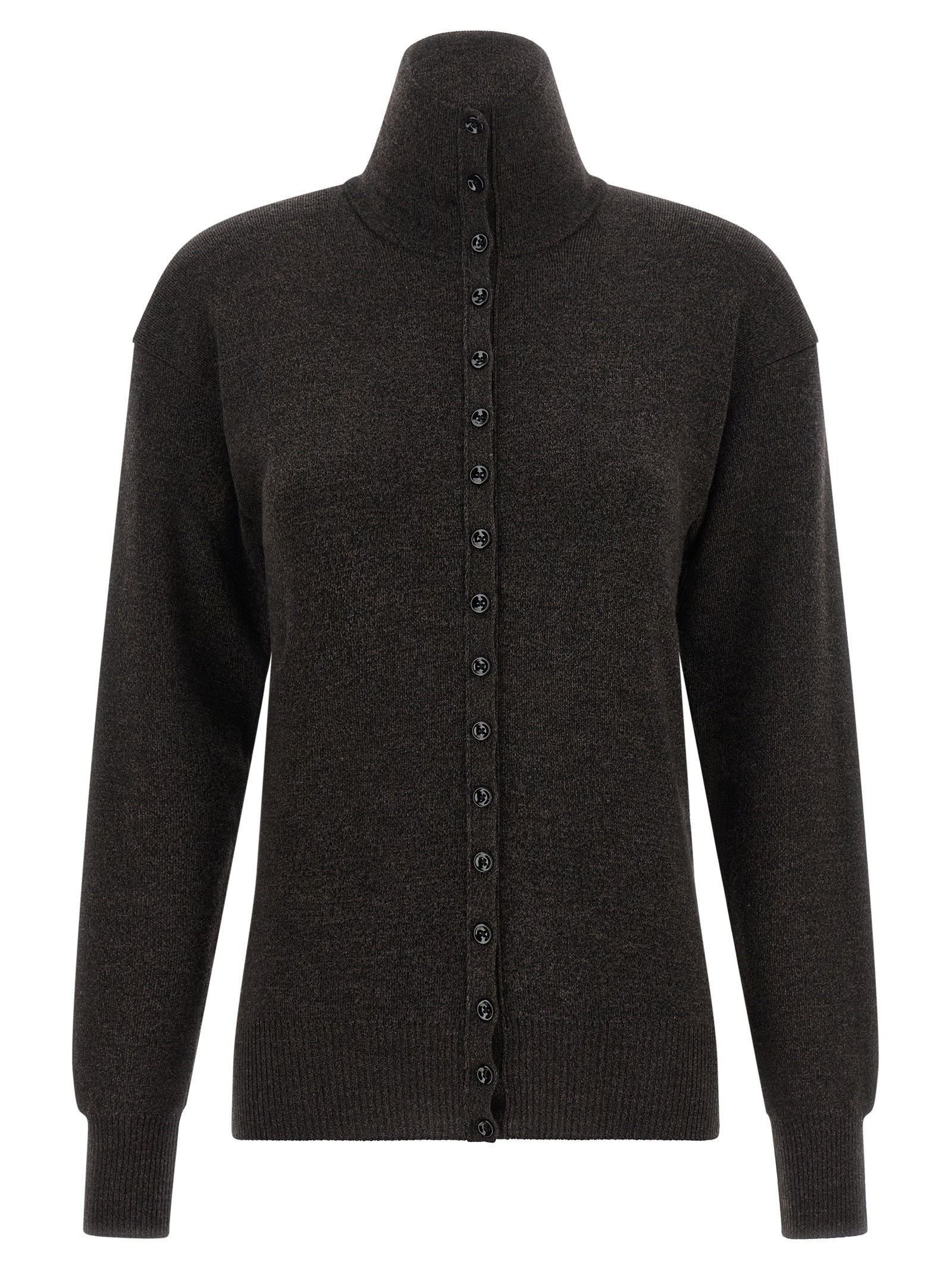 Merino Wool Cardigan — Brown