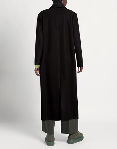 Woman Coat Black Size 10 Polyester, Acrylic, Wool