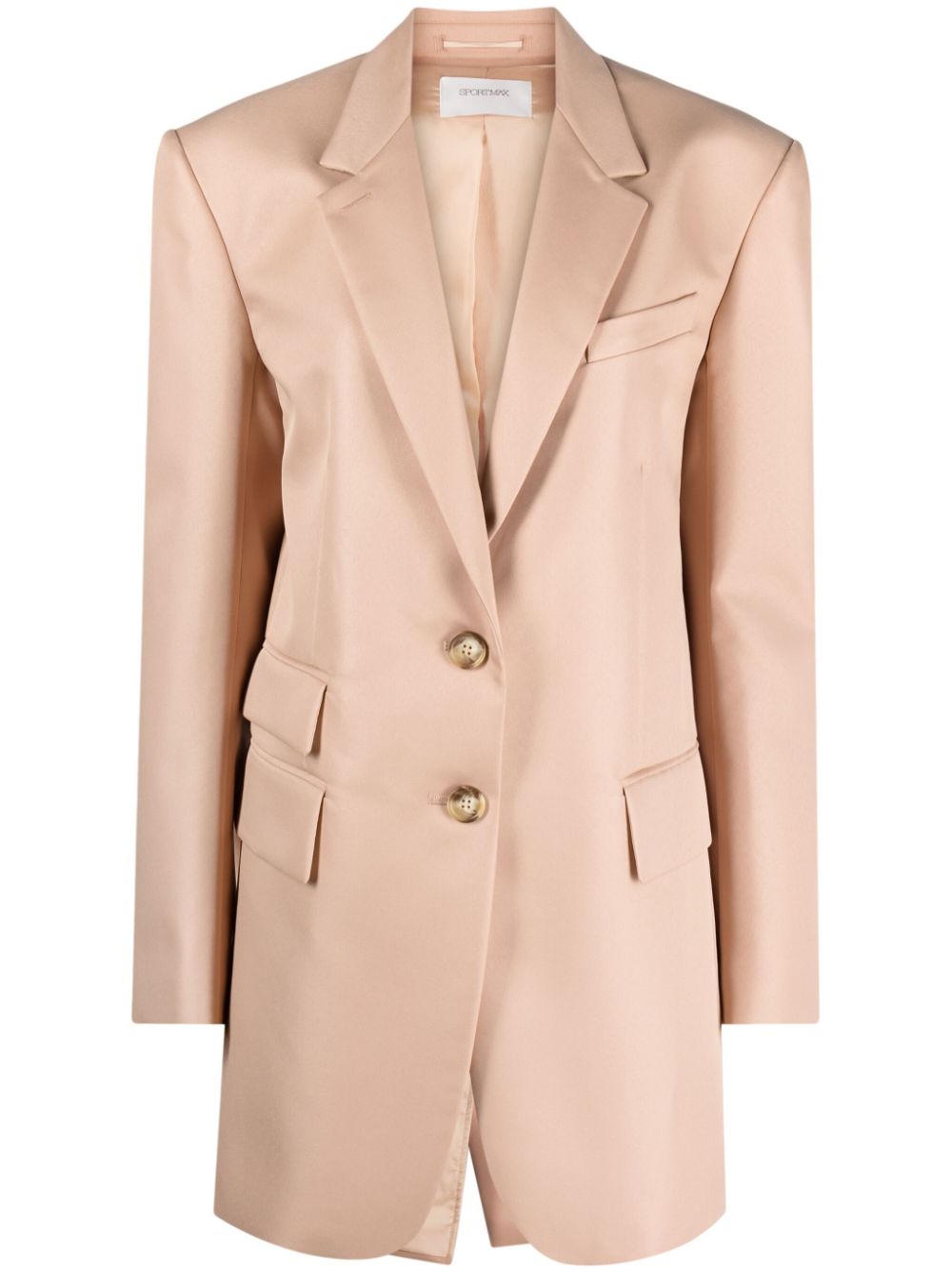 Notched-lapels single-breasted blazer - Neutrals
