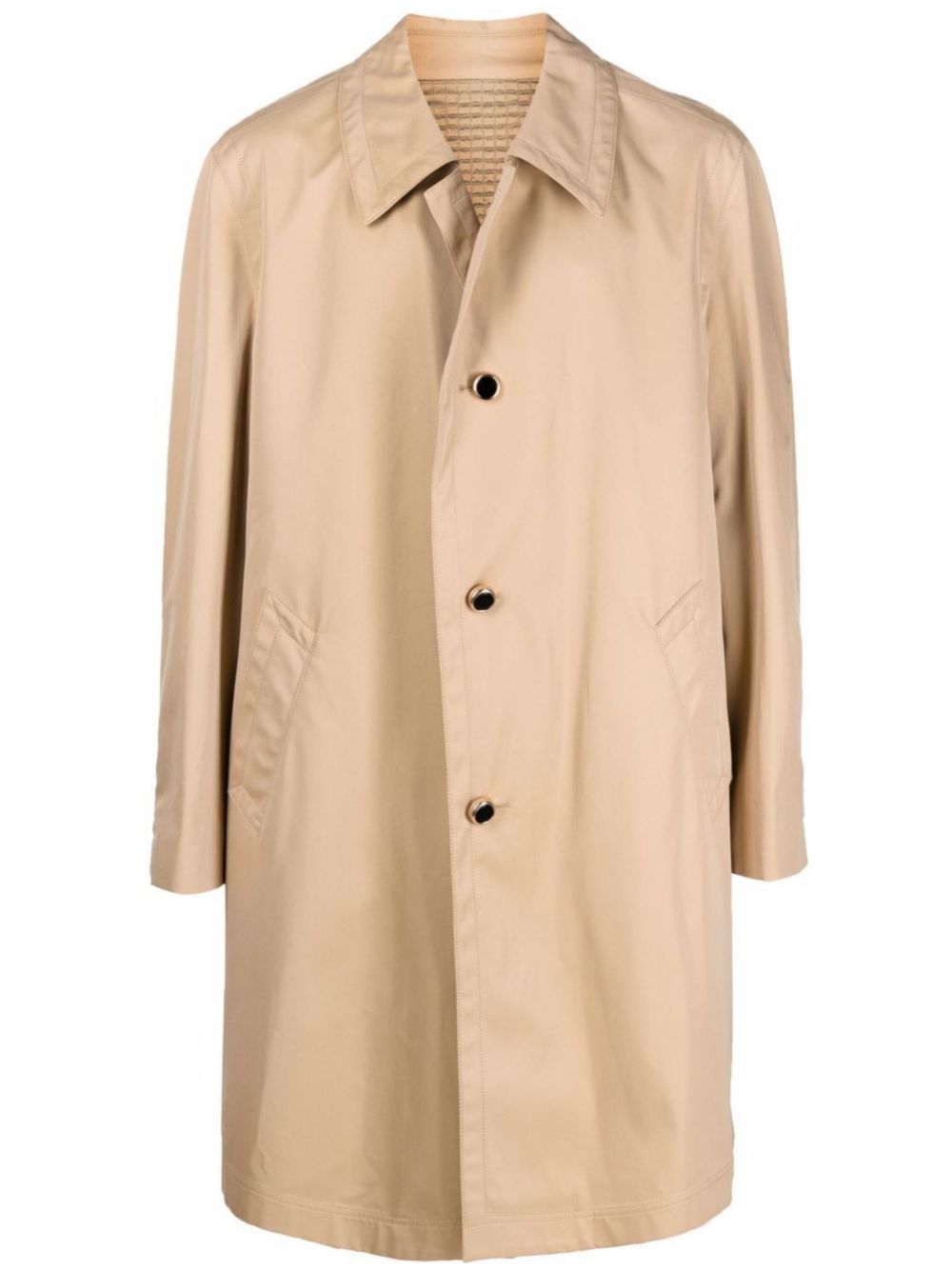 Cotton single-breasted coat - Neutrals