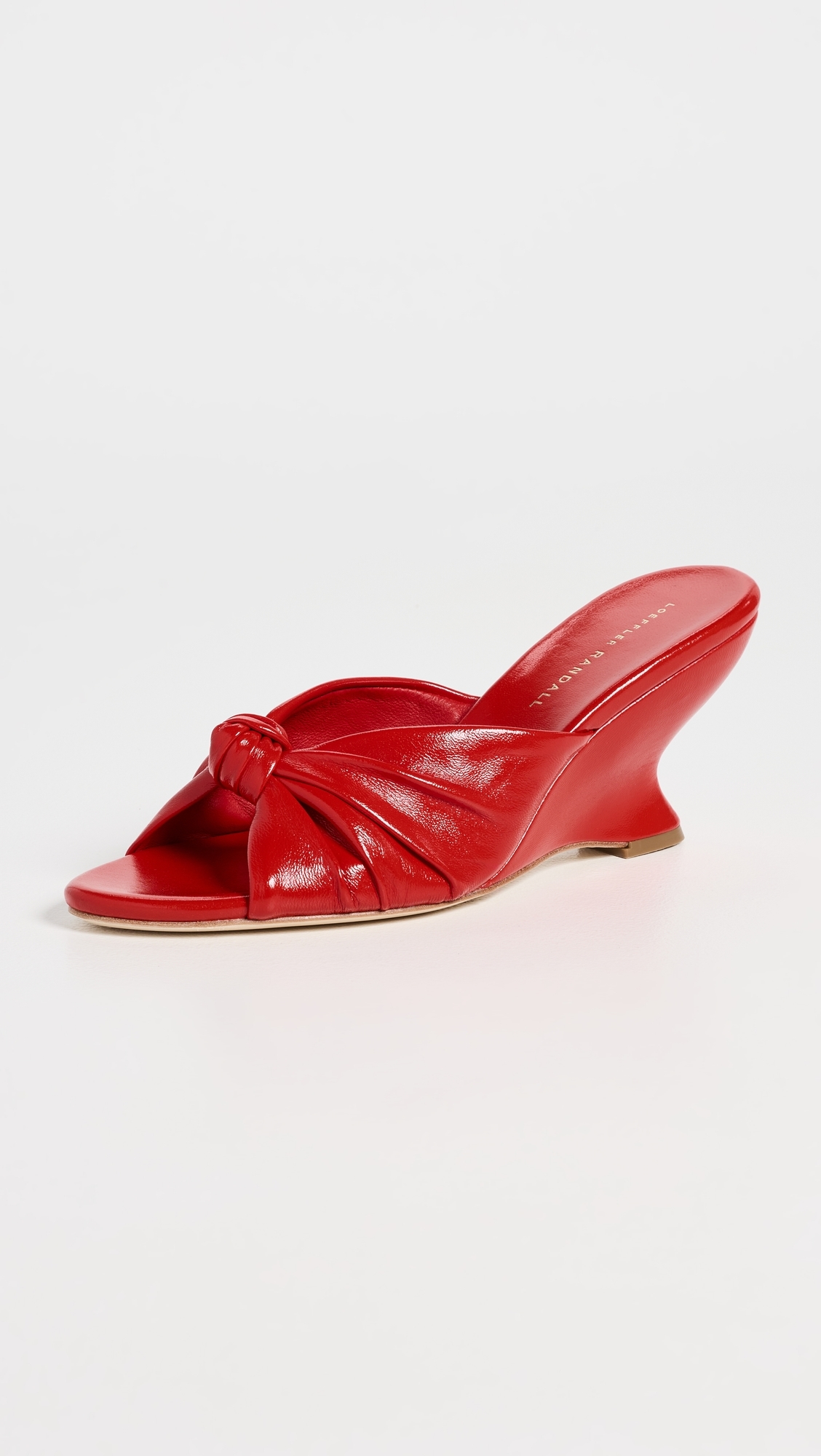 Marsy Angled Wedge Sandals Red