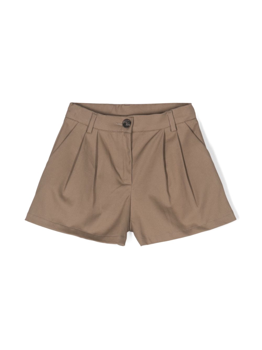 Pleated tailored shorts - Brown