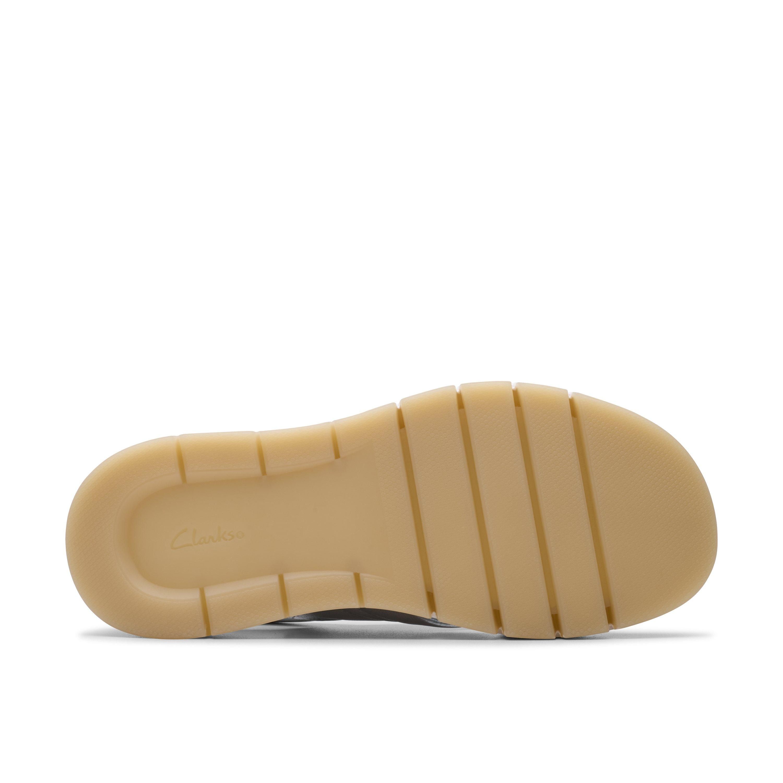 Clarks Tuscan Cross Silver Leather Flat Sanda