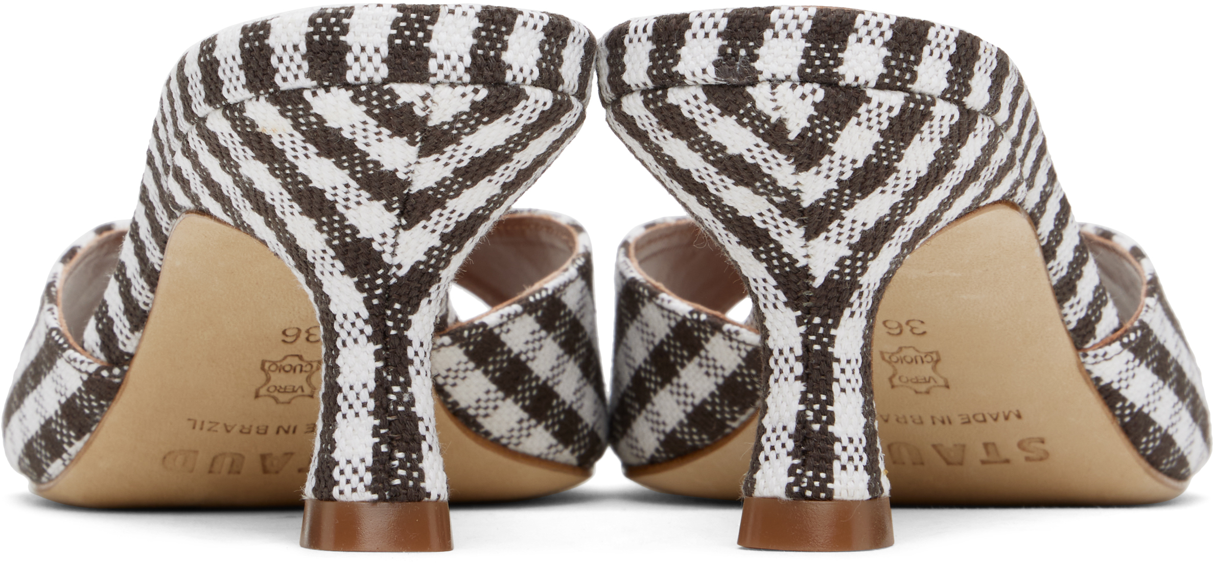 Staud Brown & White Brigitte Mules