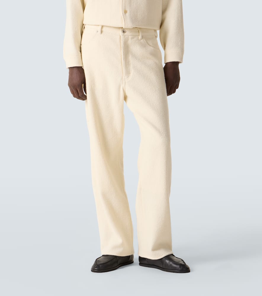 Wool tweed wide-leg pants