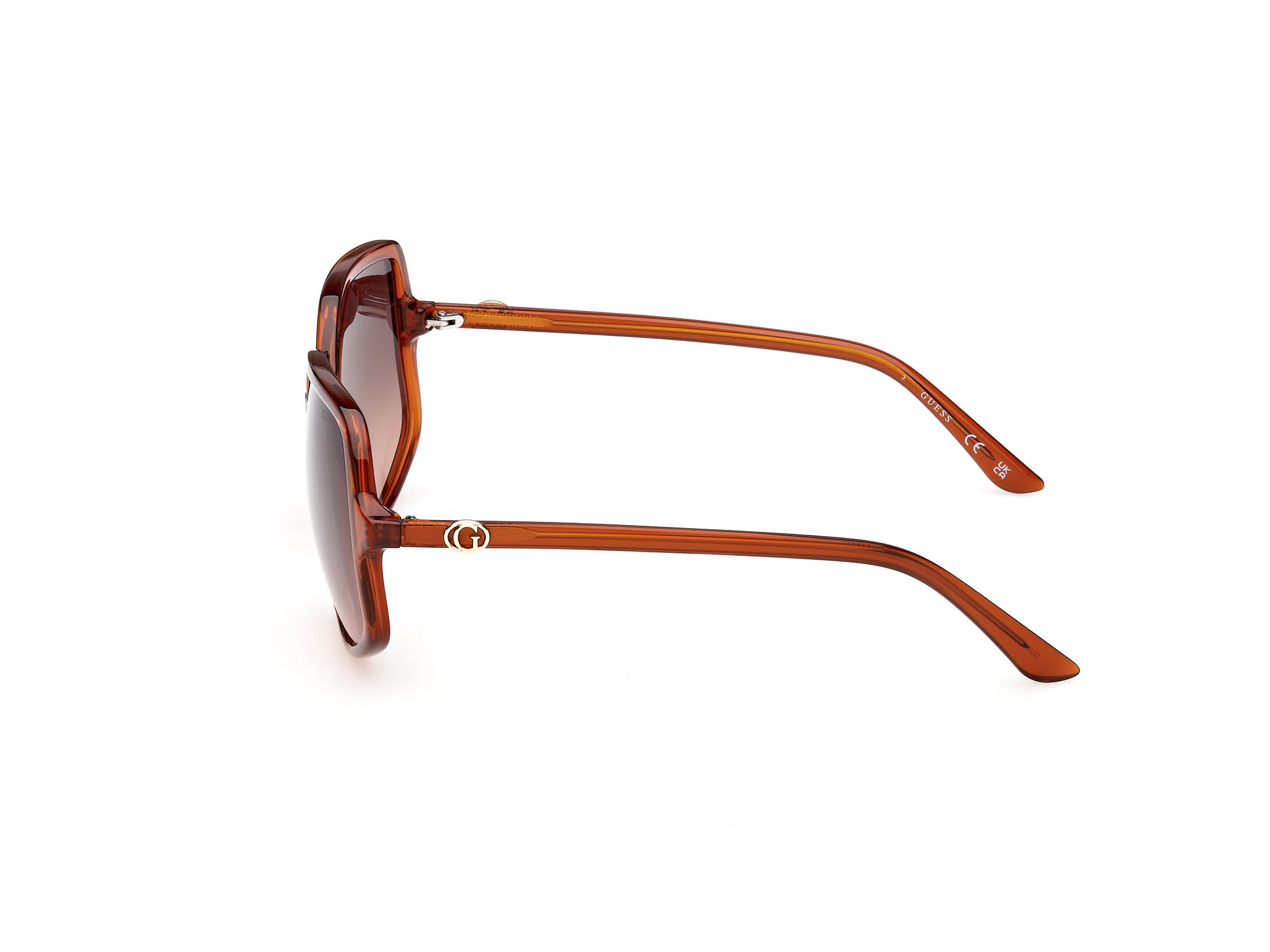 Guess Mujer Guess GU00257 44F Gafas de sol Inyectado Naranja Marrón Cuadrada Norma