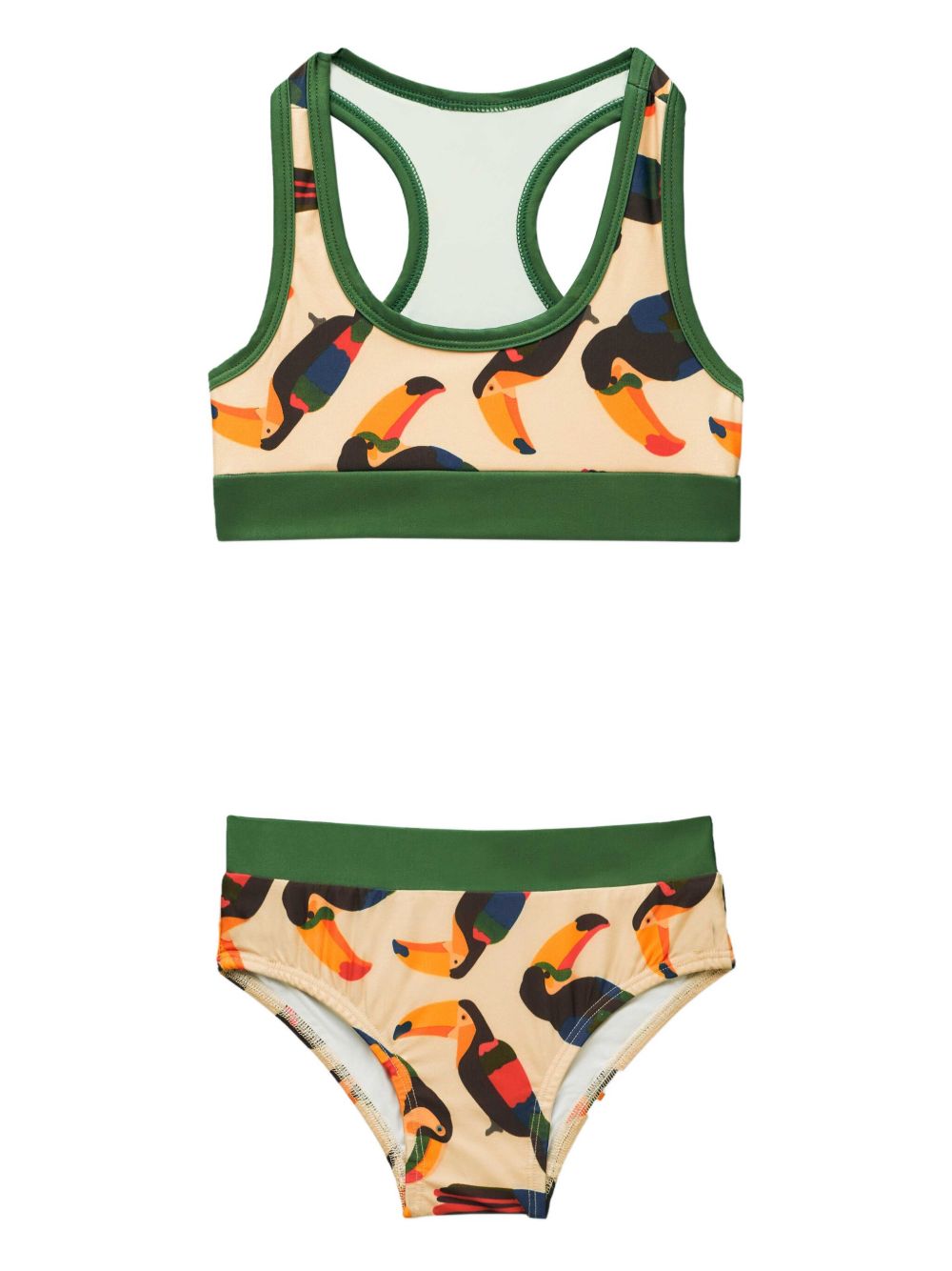 Roarsome graphic-print bikini set - Neutrals