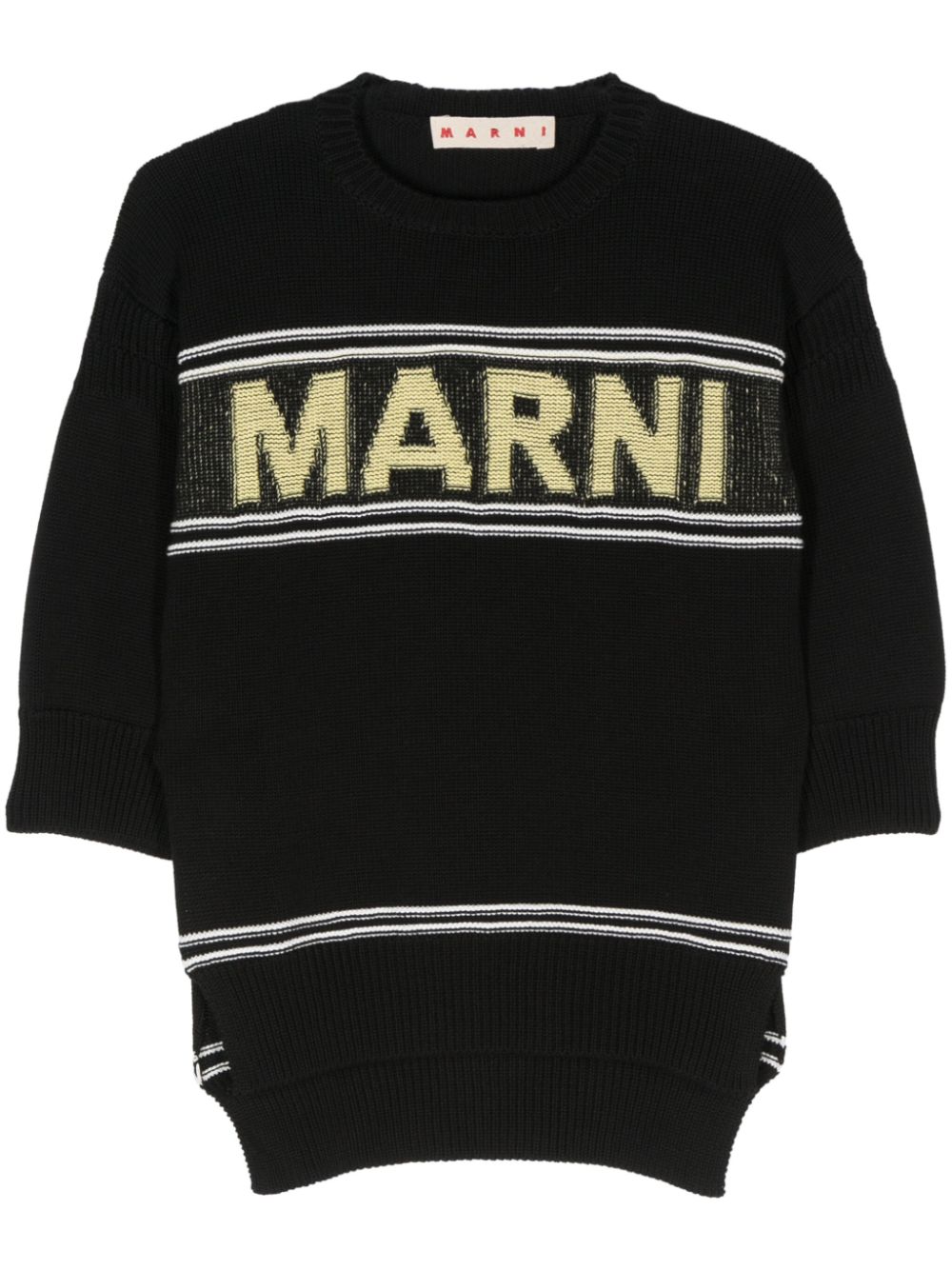 Logo intarsia-knit jumper - Green