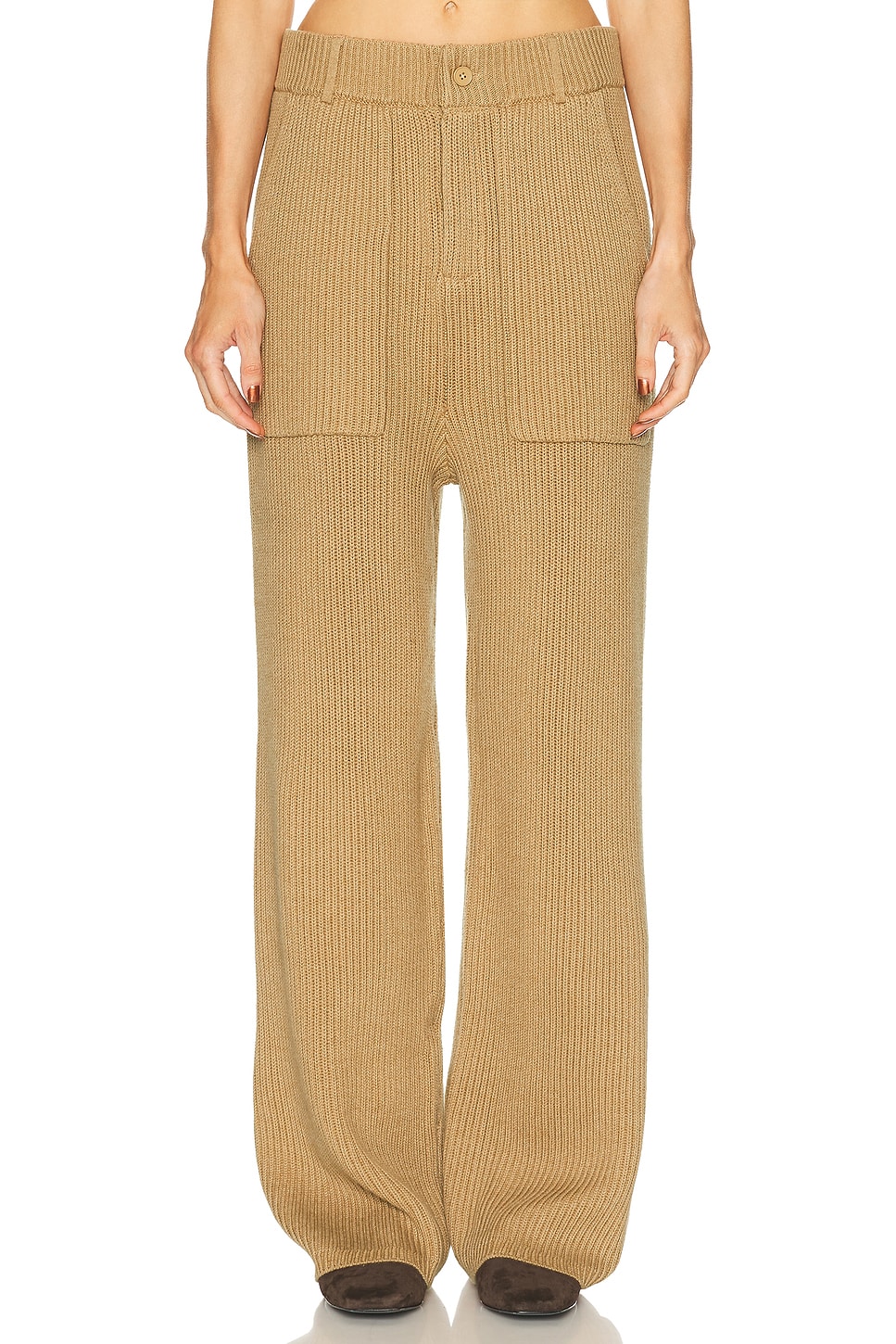 Aya Muse x REVOLVE Knit Trouser in Brown. L. Also in M