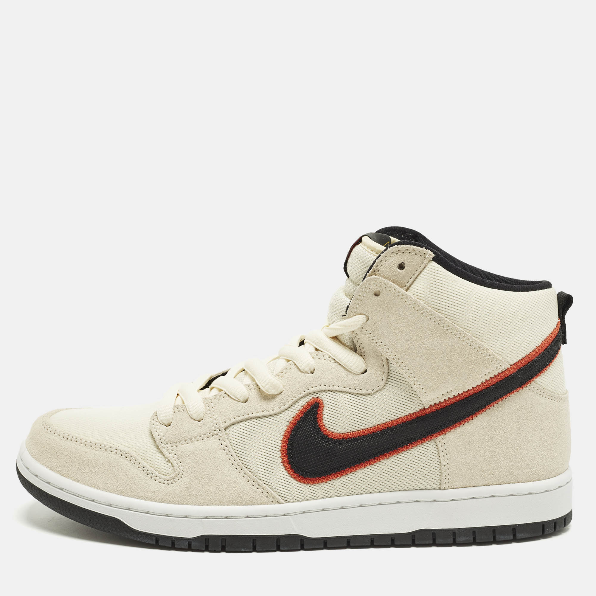 Nike SB Dunk Pro PRM San Francisco Giants 46 Beige Canvas and Suede High Top Sneaker
