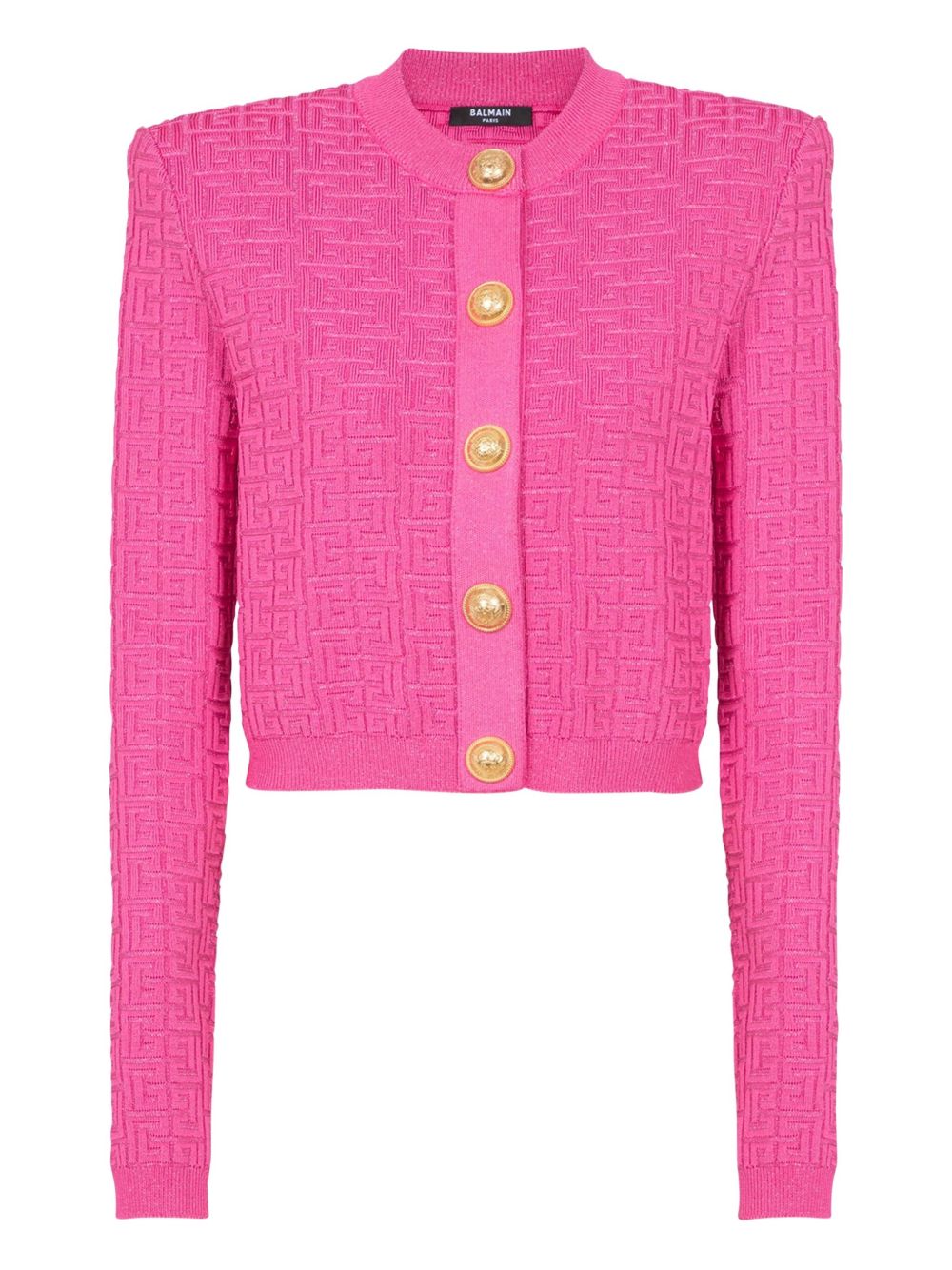 Monogram-pattern cardigan - Pink