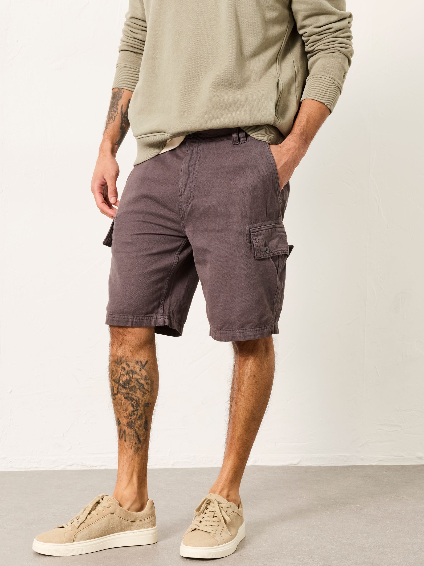 FatFace Brecon Dark Grey Garment Dye Cargo Shorts
