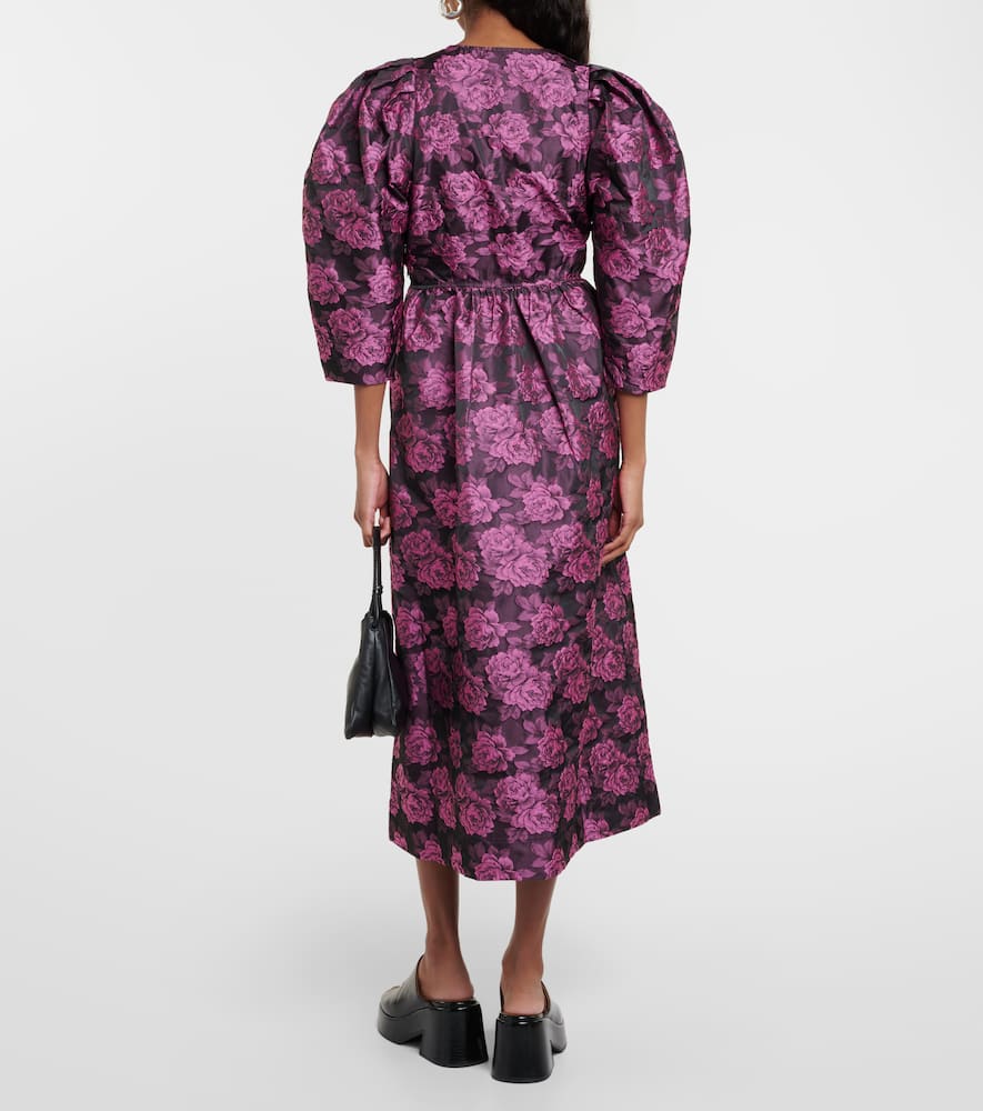 Ganni Floral jacquard midi dress