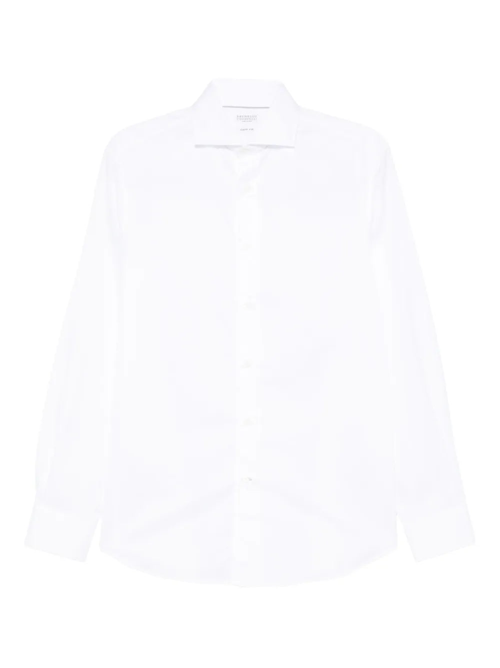 Long-Sleeve Cotton-Blend Shirt — White